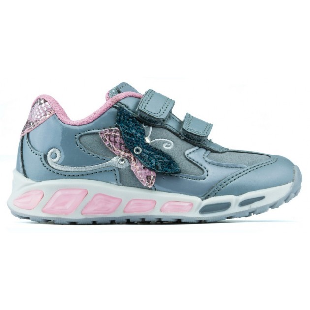 ZAPATILLAS LUCES GEOX JR SHUTTLE GIRL GREY_PINK
