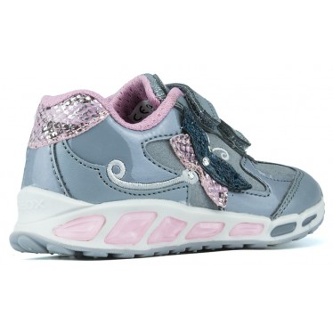 ZAPATILLAS LUCES GEOX JR SHUTTLE GIRL  GREY_PINK