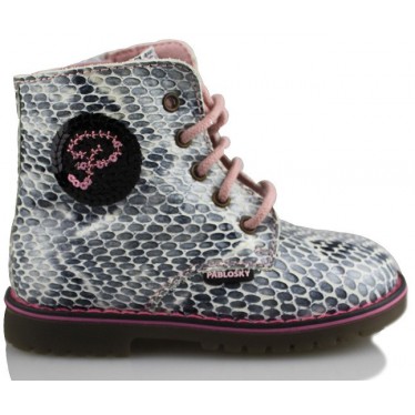 PABLOSKY BOTIN NIÑA CORDON MODA VIPERA  GRIS