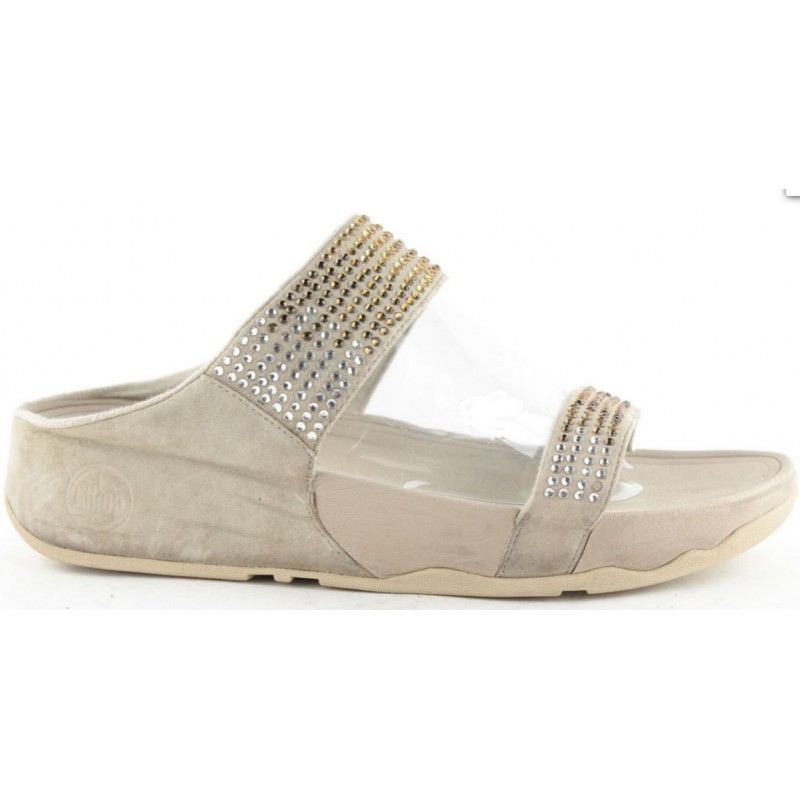 FITFLOP FLARE SLIDE PEBBLE  BEIGE