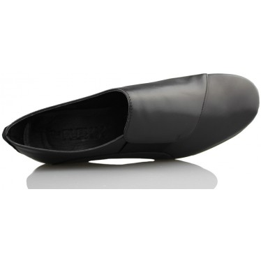 FLEXX MOCASIN COMODO MUJER CUÑA  NEGRO