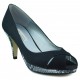 ANGEL ALARCON Satin Absatzschuh-Party  NEGRO