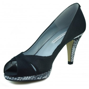 ANGEL ALARCON Satin Absatzschuh-Party  NEGRO