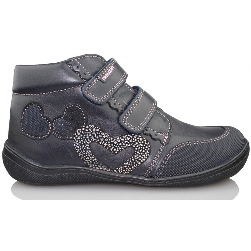 PABLOSKY GOLDEN NAVY GIRL DOPPELTE VELCRO HERZEN  AZUL