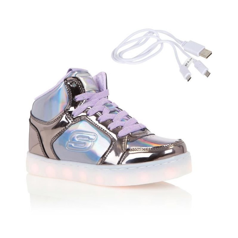GRAU UND LILA SKECHERS SNEAKERS  GRIS