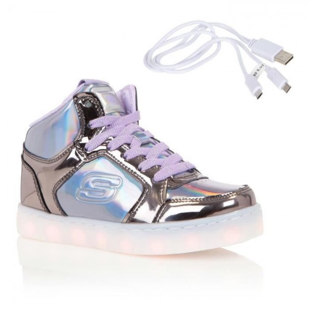 GRAU UND LILA SKECHERS SNEAKERS GRIS