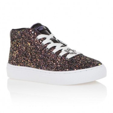SCHWARZE UND WEISSE SKECHERS SNEAKERS  NEGRO