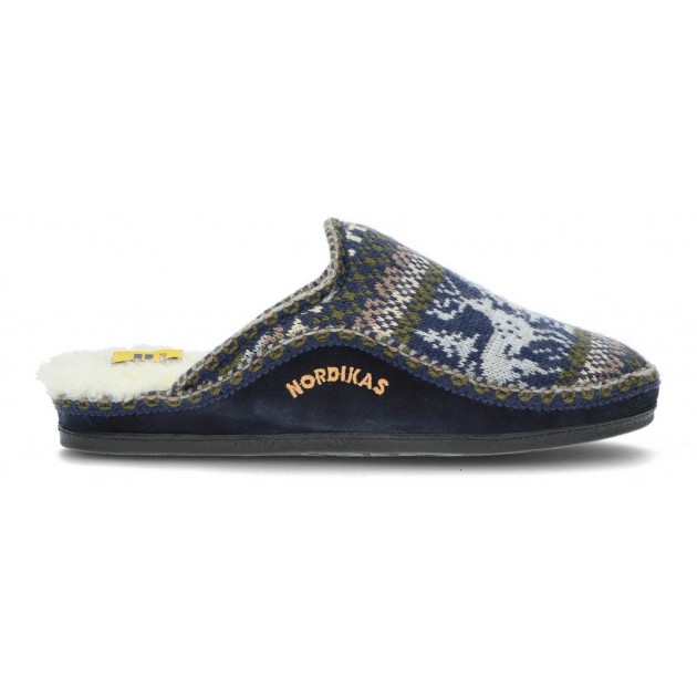 HAUS SLIPPERS NORDIKAS CLASSIC CAB 2502 DEER NEGRO