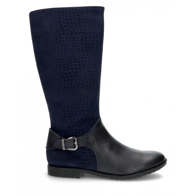 Garvalin gravierte Wildlederstiefel Mädchen AZUL