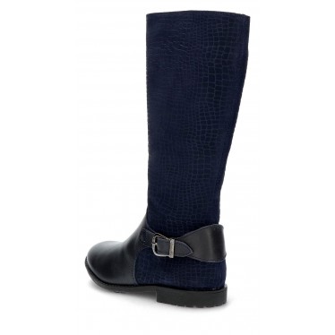 Garvalin gravierte Wildlederstiefel Mädchen  AZUL