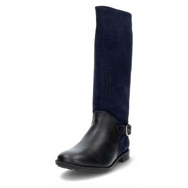 Garvalin gravierte Wildlederstiefel Mädchen  AZUL