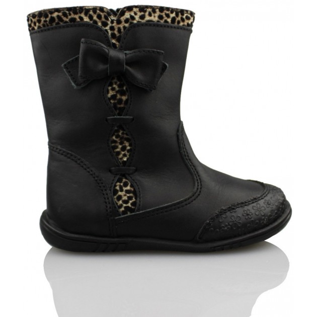 Pablosky Mädchen Leoparden Stiefel  NEGRO