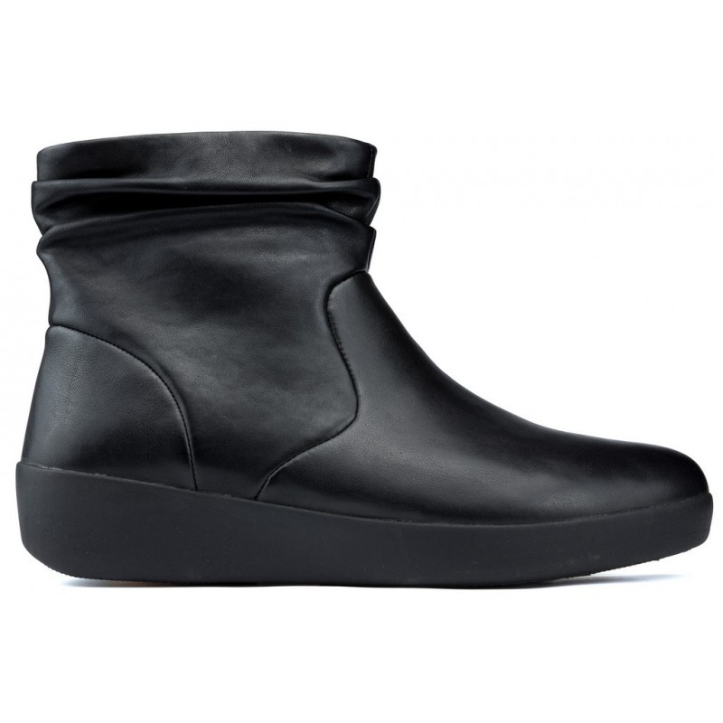 FITFLOP MUK FITFLOP SKATEBOOTIE LEDERSTIEFELUK BLACK
