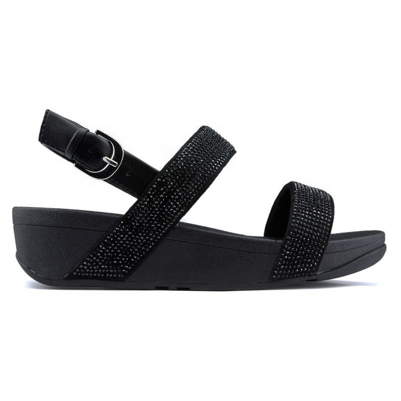 SANDALEN FITFLOP LOTTIE SHIMMERCRYSTAL BLACK
