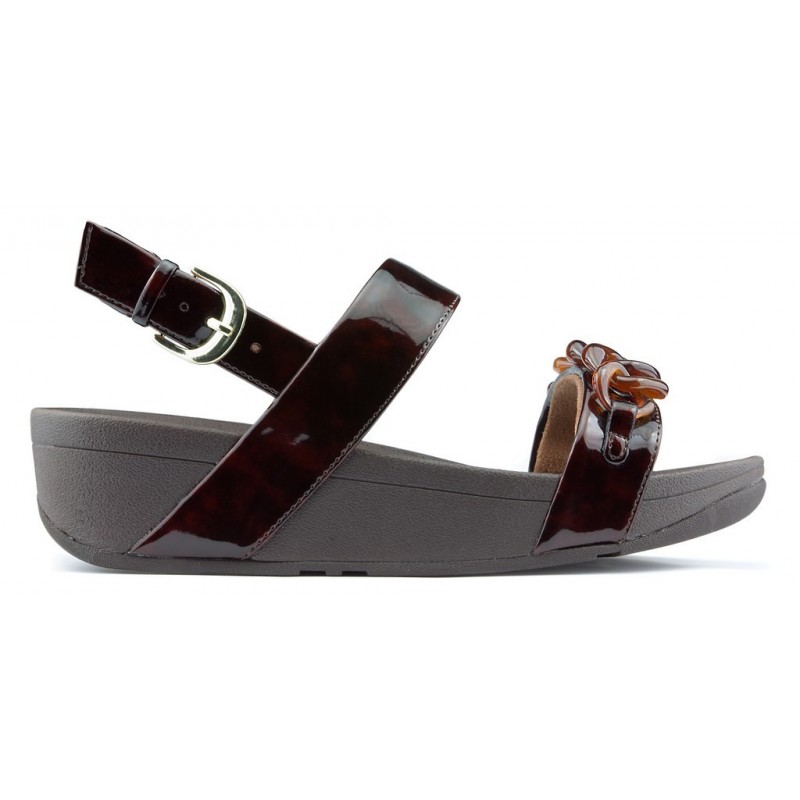 SANDALEN FITFLOP LOTTIE TORTOISESHELL KETTE CHOCOLATE
