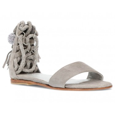 OCA LOCA Nubukleder Sandalen für Mädchen GRIS