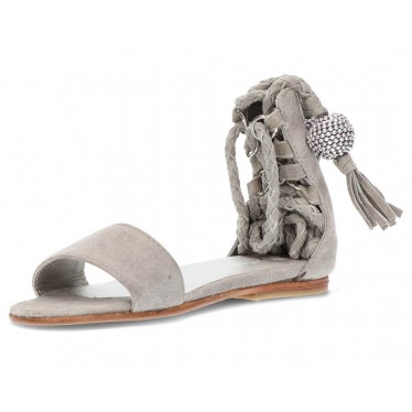 OCA LOCA Nubukleder Sandalen für Mädchen GRIS