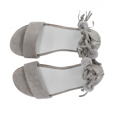 OCA LOCA Nubukleder Sandalen für Mädchen GRIS