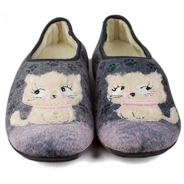 Hauspantoffeln VULLADI WOMEN CLOSED KITTENS GRIS