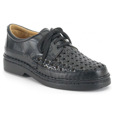 CALZAMEDI bequeme Schuhe mit Klettverschluss von Hand genäht NEGRO