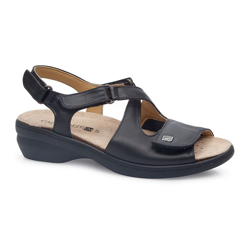 CALZAMEDI bequeme Sandale Sonder bunions NEGRO
