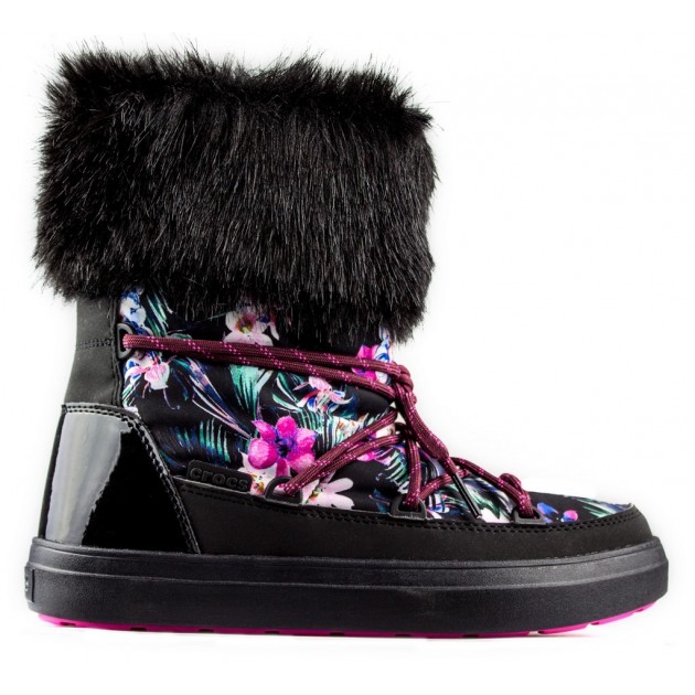 CROCS LODGEPOINT SPITZE STIEFEL W SCHWARZ MULTICOLOR CROCS LODGEPOINT SPITZE STIEFEL W SCHWARZ MULTICOLOR