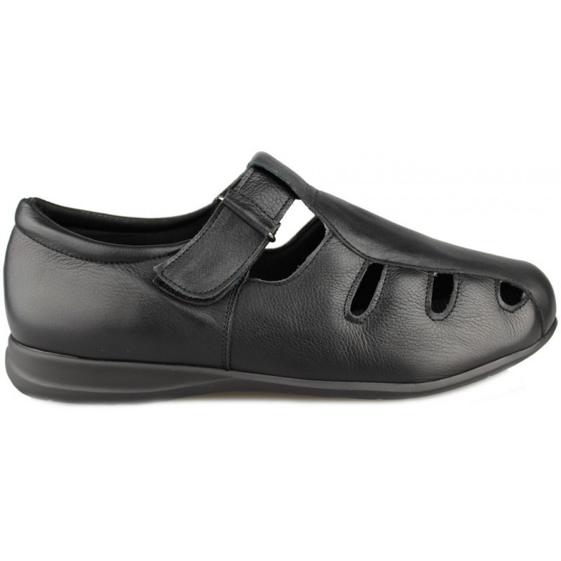 CALZAMEDI breite unisex Sandale 15 NEGRO