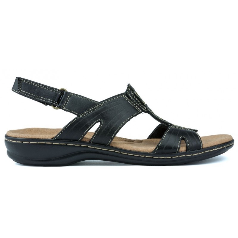 CLARKS SANDALEN PALM SHINE0 13285 BLACK LEATHER
