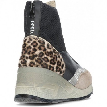 BOTIN CETTI C-1334 WILDLEDERSTRICK MIT TIERDRUCK BLACK