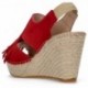 BROWN ESPADRILLES APHRODITE FRINGES ROJO