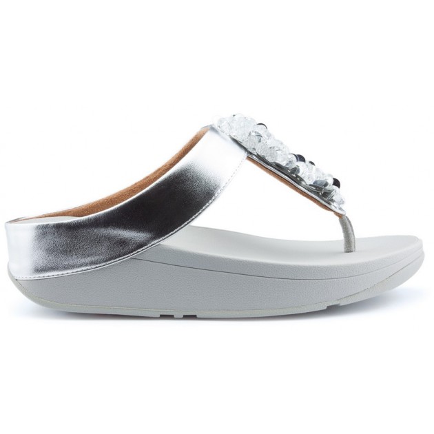 FITFLOP SEQUIN TOE THONGS Sandalen SILVER