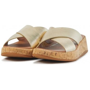 SANDALEN FITFLOP F-MODE METAL LTH FT8 PLATINO