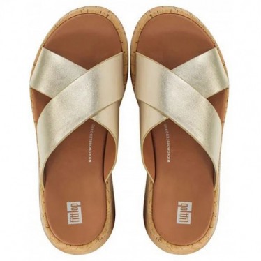 SANDALEN FITFLOP F-MODE METAL LTH FT8 PLATINO