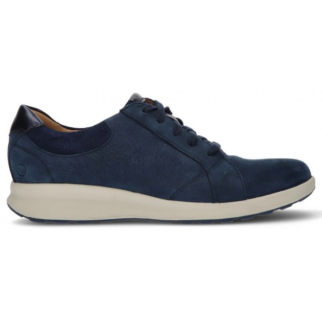 CLARKS UN ADORN LACE SNEAKERS NAVY