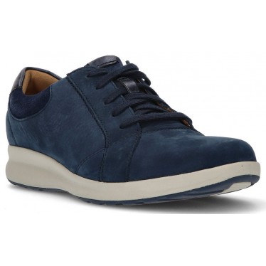 CLARKS UN ADORN LACE SNEAKERS NAVY