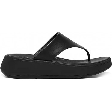 SANDALEN FITFLOP FW4 F-MODE LTH FLATFORM TOE-PO BLACK