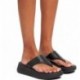 SANDALEN FITFLOP FW4 F-MODE LTH FLATFORM TOE-PO BLACK