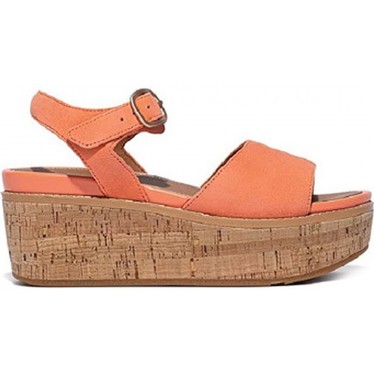 SANDALEN FITFLOP ELOISE CORK-WRAP WILDLEDER GC7 SUNSHINE_ORANGE