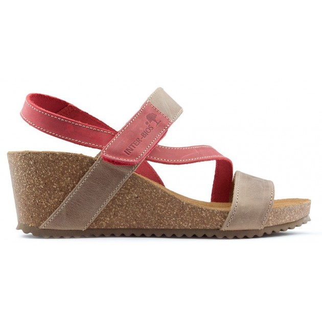 INTERBIOS Sandalen Komfortabler Keil 2019 BEIGE INTERBIOS Sandalen Komfortabler Keil 2019 BEIGE