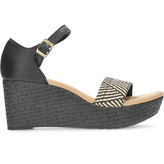 CLARKS ROSEEASE SANDALEN BLACK_LEATHER