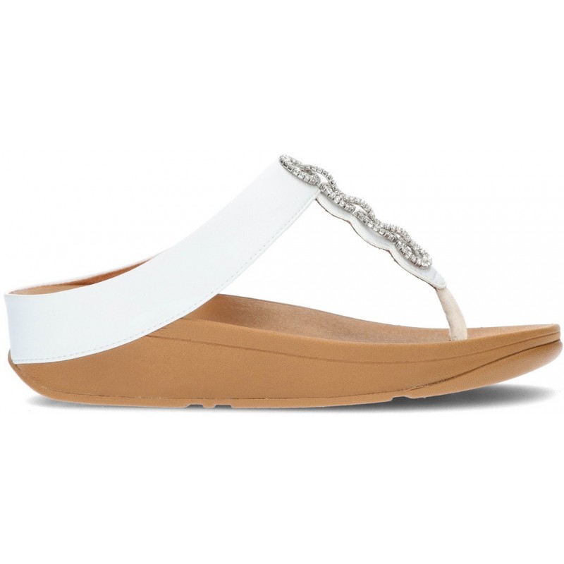 FITFLOP FEINE SPARKLE SANDALEN WHITE