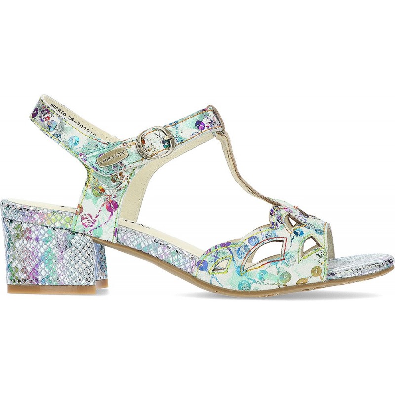 LAURA VITA HUCBIO SCHUHE MIT ABSATZ FLORAL_BLANCO