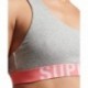 TOP SUPERDRY W3110356A CROP ARMBAND LOGO GREY