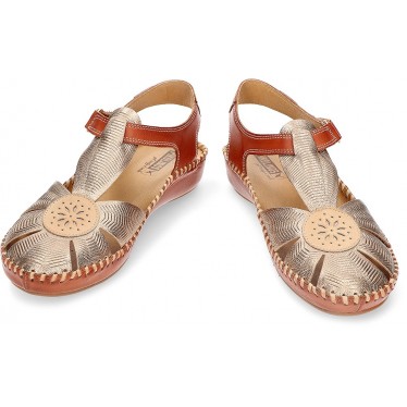 SANDALEN PIKOLINOS P.VALLARTA 655-0575CLC2 BROWN_CHAMPAGNE