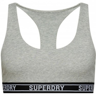 TOP SUPERDRY W3110357A CROP MIT MULTILOGO GREY