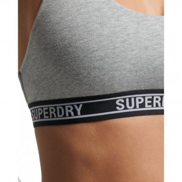 TOP SUPERDRY W3110357A CROP MIT MULTILOGO GREY