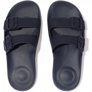 SANDALEN FITFLOP IQUSHION ZWEI-STEG-SCHNALLE SLIDES FD2 MIDNIGHT_NAVY