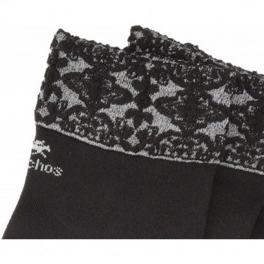 BLUMIGE SOCKEN CA012 BESTICKT BLACK