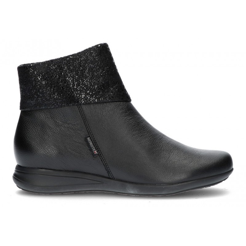 MEPHISTO MOBILS PERYNE ANKLE BOOTS BLACK