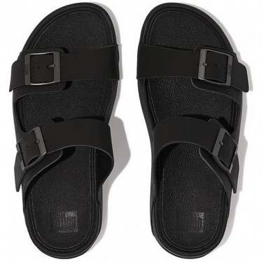 SANDALEN FITFLOP GD2 GOGH MOC BUCKLE LTH SLIDES BLACK